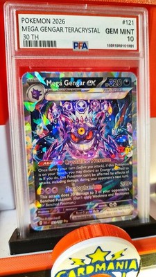 Pokemon Mega Gengar Ex Tera Cristal 30th Signed UV Italian Artist Fancard 4 Of30