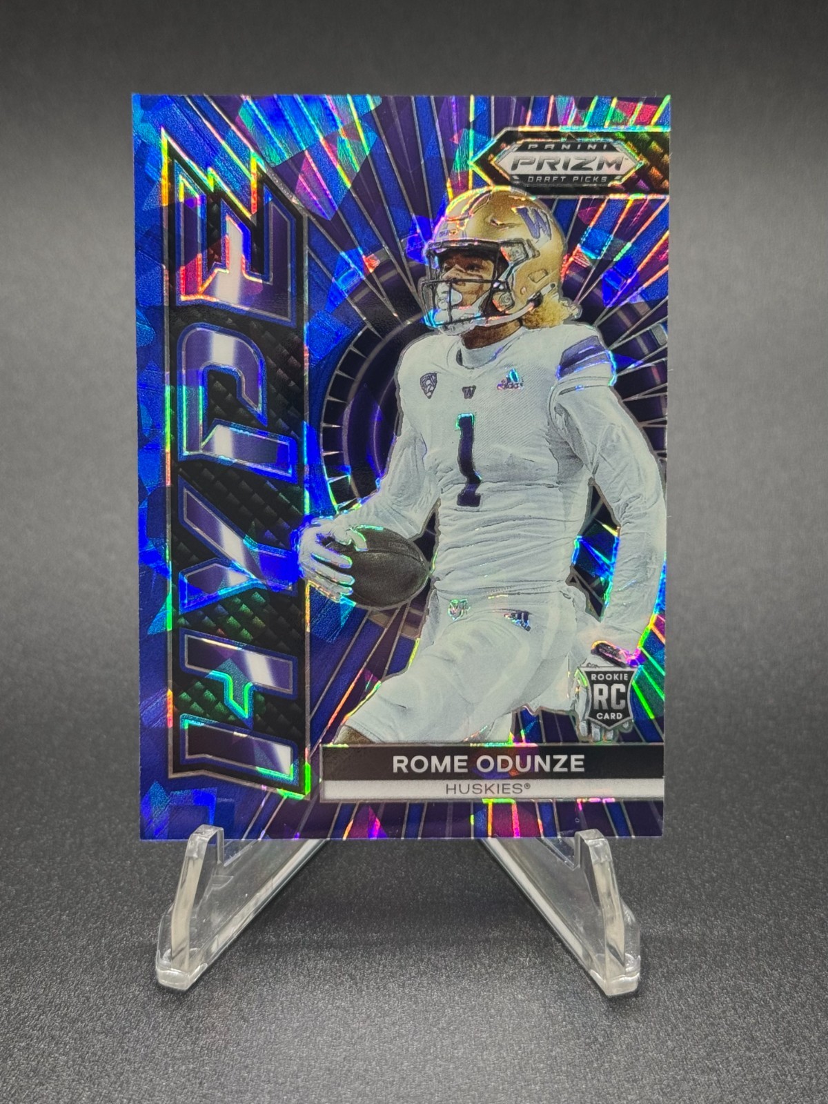 2024 Panini Prizm Draft Picks - Hype Rome Odunze #HP-RO Blue Ice Prizm /99 (RC)