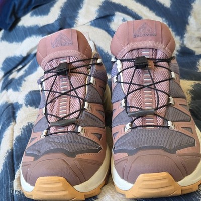 Salomon Hiking Shoes Purple Pink Beige & Whitw Gore-Tex US 10 MPN