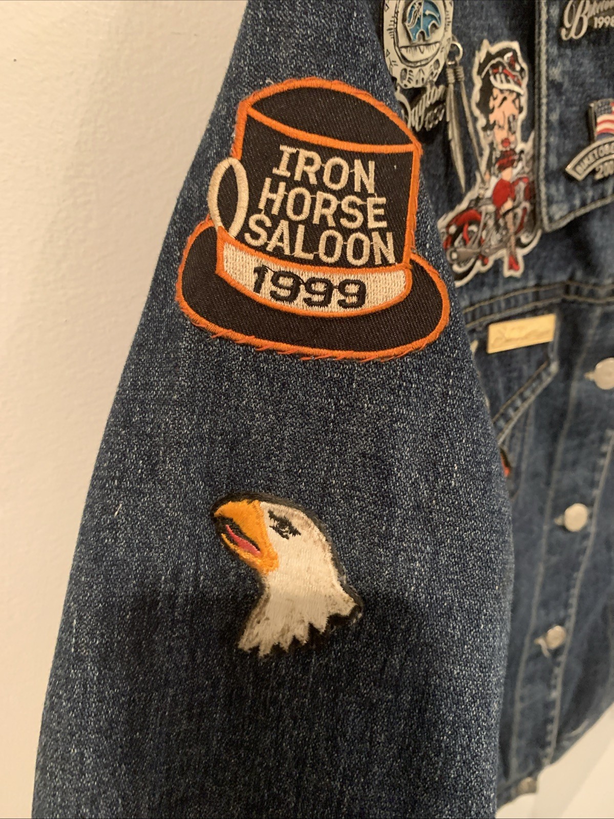 Customized Denim Jacket Biker Patch Pins Harley D… - image 10