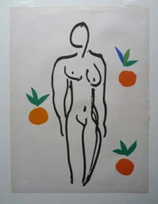 Matisse. Henri. Coloured lithograph. 'Nu Aux Oranges' (1953)