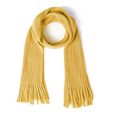 BEARUN Kids Knit Scarf Winter Fashion Solid Color Toddler One Size, T Yellow 