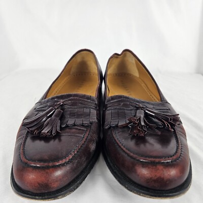 Magnanni Burgundy Cordovan Leather Kiltie Tassel Loafers  display picture 1
