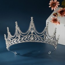 7cm Tall Large Crystal Tiara Crown Wedding Bridal Queen Princess Prom For Women
