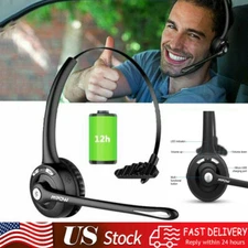 Bluetooth 5.0 Headphones Headset Wireless Driver Truck Noise Cancelling with Mic