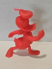 Vintage Marx Disney Donald Duck 6" Red Plastic Figure