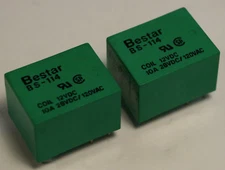BESTAR BS-114-10A-12VDC 12V DC Coil 10 Amp SPDT Miniature PC Mount Relay 2 pcs
