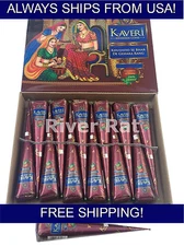12 Natural Herbal Henna Cones Temporary Tattoo Body Art Mehandi Ink Kaveri 25gm