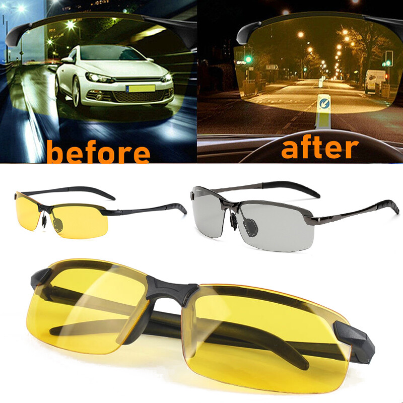 HD Night Driving Glasses Polarized Yellow Lens Anti Glare Vision Tinted  Unisex