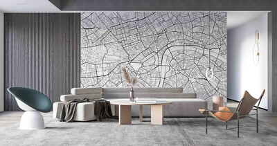3D City Traffic Map Wallpaper Wall Mural Removable Self-adhesive 1917