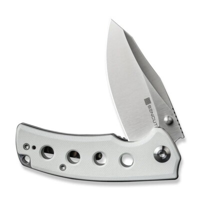S230682 Sencut Excalis White G10 Handles Satin Reverse Tanto 9Cr18MoV Blade IKBS
