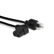 Hosa Power Cord Right-Angle IEC C13 to NEMA 5-15P, 1ft