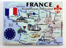 FRANCE EU SERIES FRIDGE COLLECTOR'S SOUVENIR MAGNET 2.5" X 3.5" 