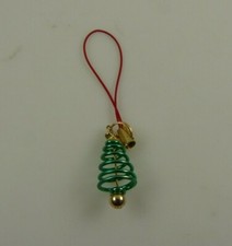 Christmas Tree wire spiral Cell phone charm purse strap red strap