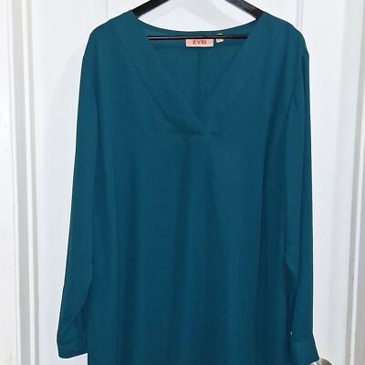 EVRI womens plus size long sleeve blouse size 2X v neck