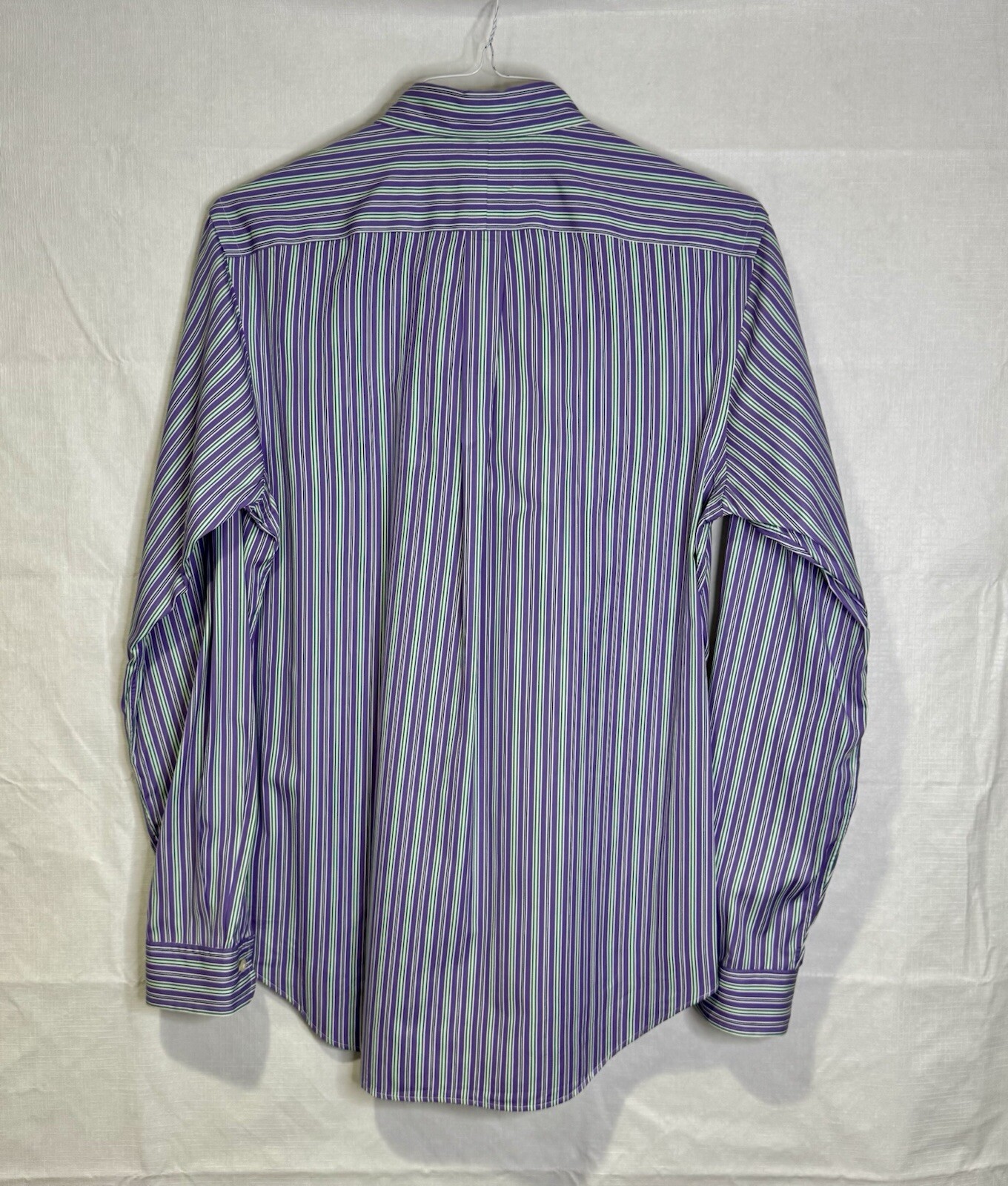 Ralph Lauren camicia uomo viola verde righe bottoni media classica pony