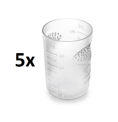 5 Stück Dr. Schumacher Kunststoff Meßbecher Messbecher Dosierbecher 40 ml Skala