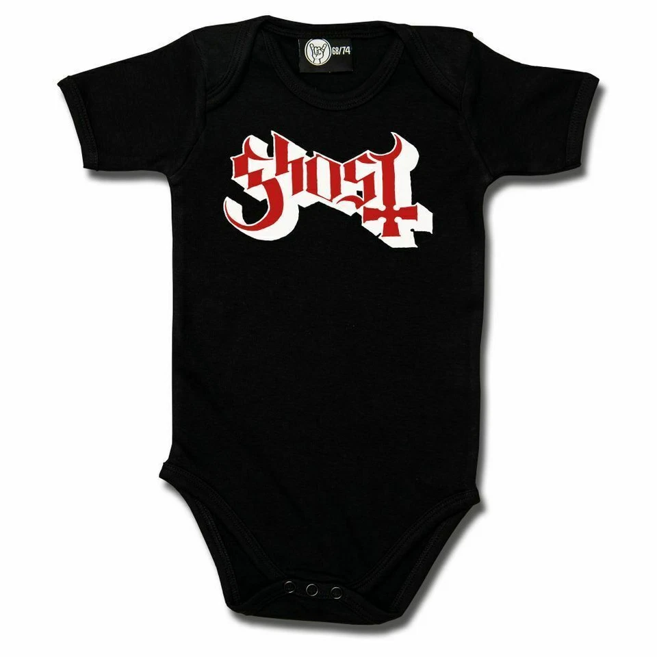FEA Officially licensed Ghost Logo Black Babygrow Bodysuit Ghost Romper Suit