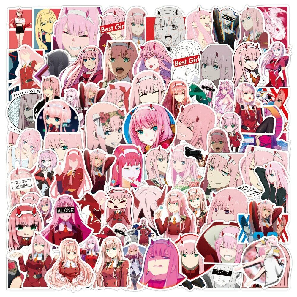 Zero Two Sticker Pack, Darling in the FranXX, Stickers