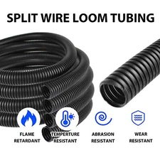 Split Wire Loom Conduit Tubing Harness Cable Sleeve Cords Protector Cover Lot