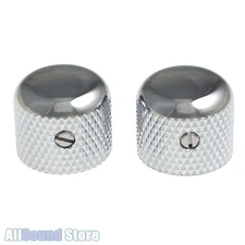 (2) GOTOH VK3 Short Dome Knobs for 6mm Split Shaft Guitar / Bass - CHROME