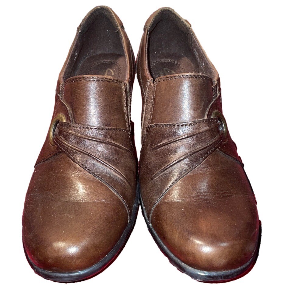 Clarks Men\'s Brown Loafers NWOT see pics and description for blemishes Clarks Mens Nature 5 Walk Brown Leather Casual Slip-On  main image 3