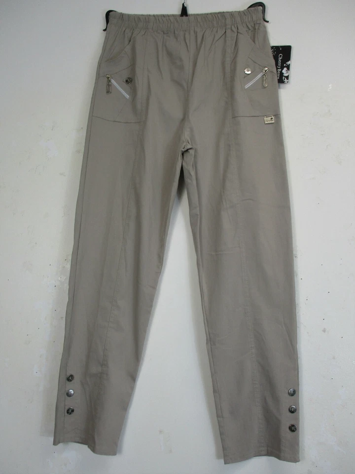 Cotone Misto Ladies Elasticizzato Pantaloni Lungo Tasche Taglie: 12 14 16 18 20 - Immagine 3 di 4