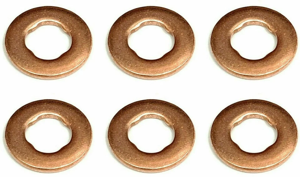 Juego de 6 cilindros y sello de boquilla de inyector de combustible inferior diésel para Mercedes Dodge Foto 2 de 4