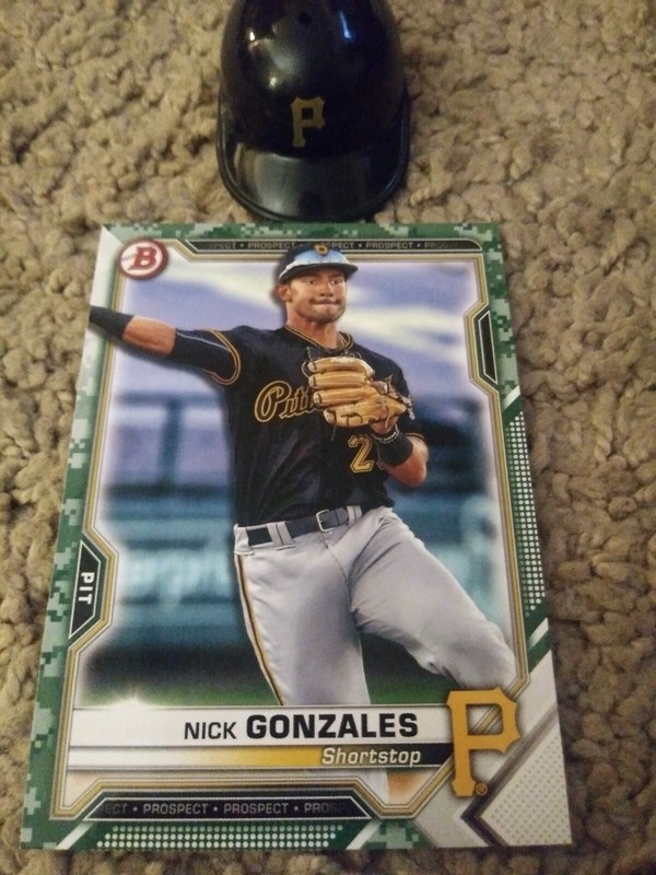 Nick Gonzales 2021 Bowman 🔥Camo Parallel 🔥 #BP-34 Rookie Pirates