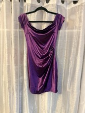 Windsor Satin Bodycon Mini Dress Purple Size Medium | NWT | Stylish Allure