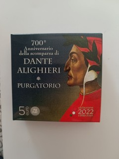 5 Euro Argento Fdc In Cofanetto 700° Anniversario Scomparsa Di Dante Alighieri