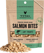Freeze Dried Cat Treats  Salmon Bites, Single Protein  Premium Quality  Grain