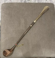 Authentic Gucci Wood Resin Shoehorn Golf Club GP Chain Gold Plated Vintage