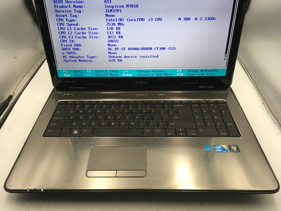 DELL INSPIRON N7010 - BOTAS PARA BIOS - INTEL I3 M380 - 4GB RAM - LEER DESCRIPCIÓN - BB Foto 3 de 4