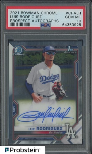 2021 Bowman Chrome Prospect Luis Rodriguez Dodgers RC Rookie AUTO PSA 10