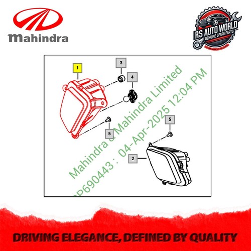 Genuine Mahindra kuv100 front fog light assy left hand 2016-2025 1701DAA00461N - Picture 7 of 7