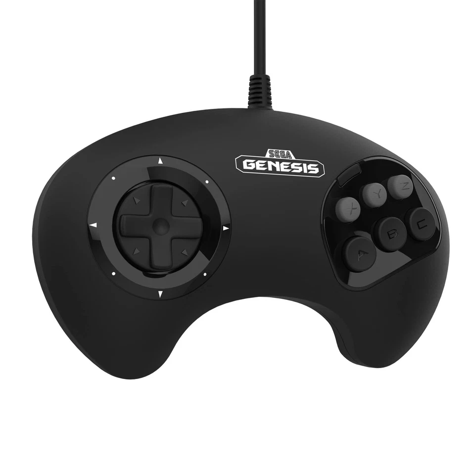 Retro-Bit BIG6 Controller Pad for SEGA Genesis - Original Port - Black - Image 3 of 4