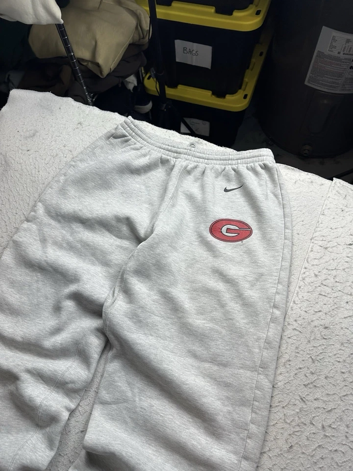 Vintage Men’s Nike Georgia Bulldogs College Sweatpants 90s Grey Sz XL Cotton - Image 2 of 4