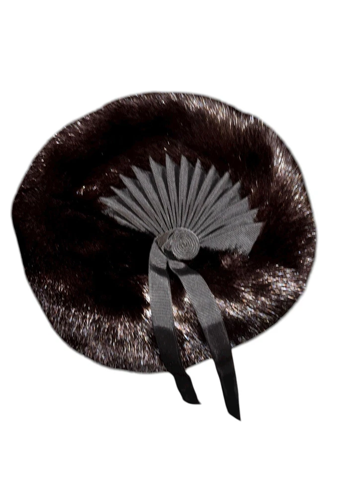 Sombrero Pastillero Mujer Vintage Años 50/60 Marrón Oscuro Negro Piel Visón Estilo Jackie O Foto 2 de 4