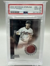 Craig Biggio 2004 Bowman Sterling Jersey PSA 10 #BS-CB AG Game Worn HOF Astros 