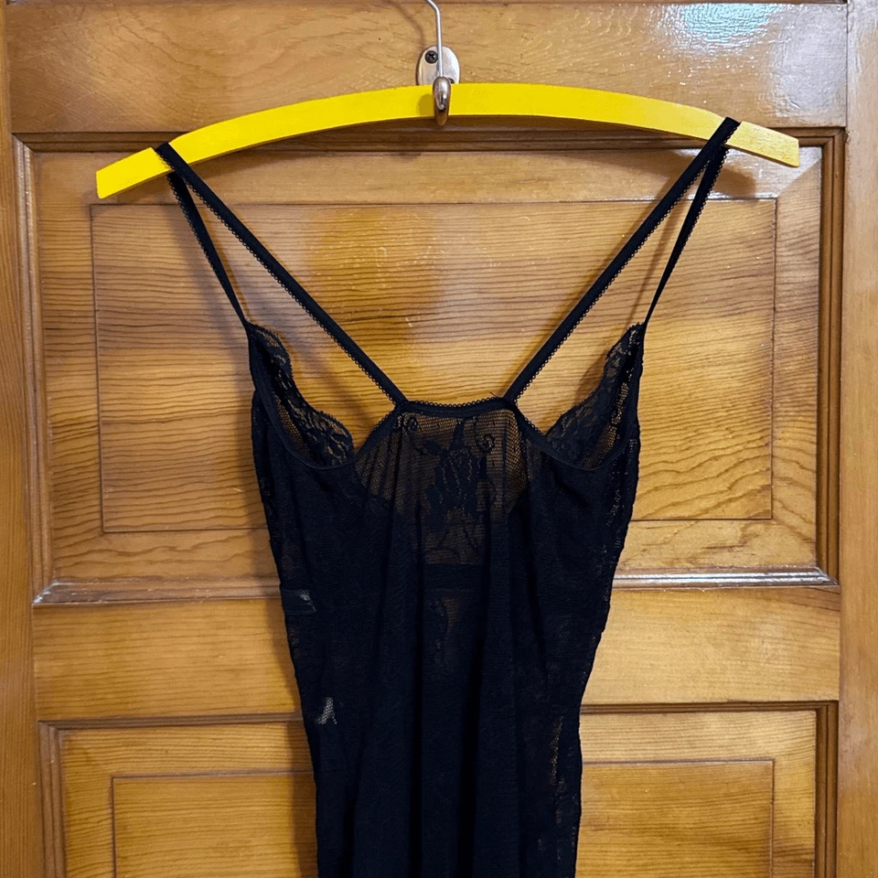 Camisola Leg Avenue negra de encaje de nailon para mujer talla única de EE. UU. Foto 4 de 4