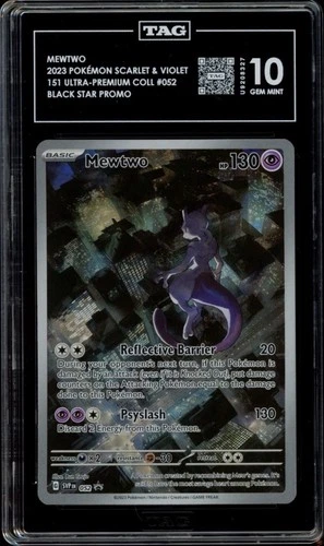 MEWTWO 2023 POKEMON Scarlet & Violet #052 Black Star Promo TAG GEM MINT 10