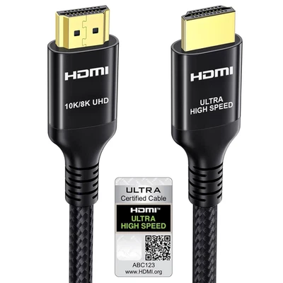 Etseinri Câble HDMI 2.1 2M, Certifié 10K 8K 4K 2 2 Mètres, Noir - Photo 1/4