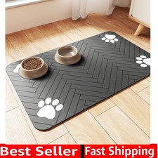 Pet Feeding Mat-Absorbent Pet Placemat for Food and Water Bowl, with Waterpro...