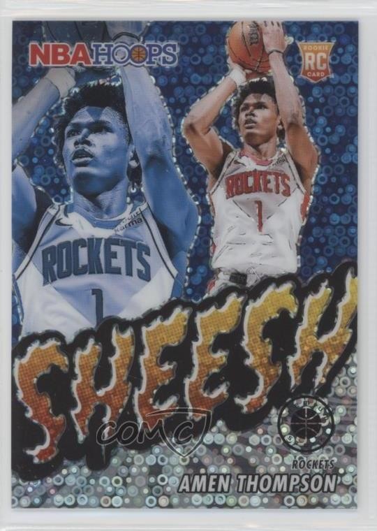 2023 Panini NBA Hoops Premium Stock Sheesh Disco Prizm Amen Thompson Rookie RC