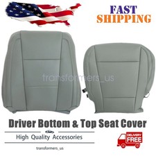 For 2017-2021 Ford F250 F350 Xl Driver Side Bottom Top Leather Seat Cover Gray For 2017-2021 Ford F250 F350 Xl Driver Side Bottom Top Leather Seat Cover Gray