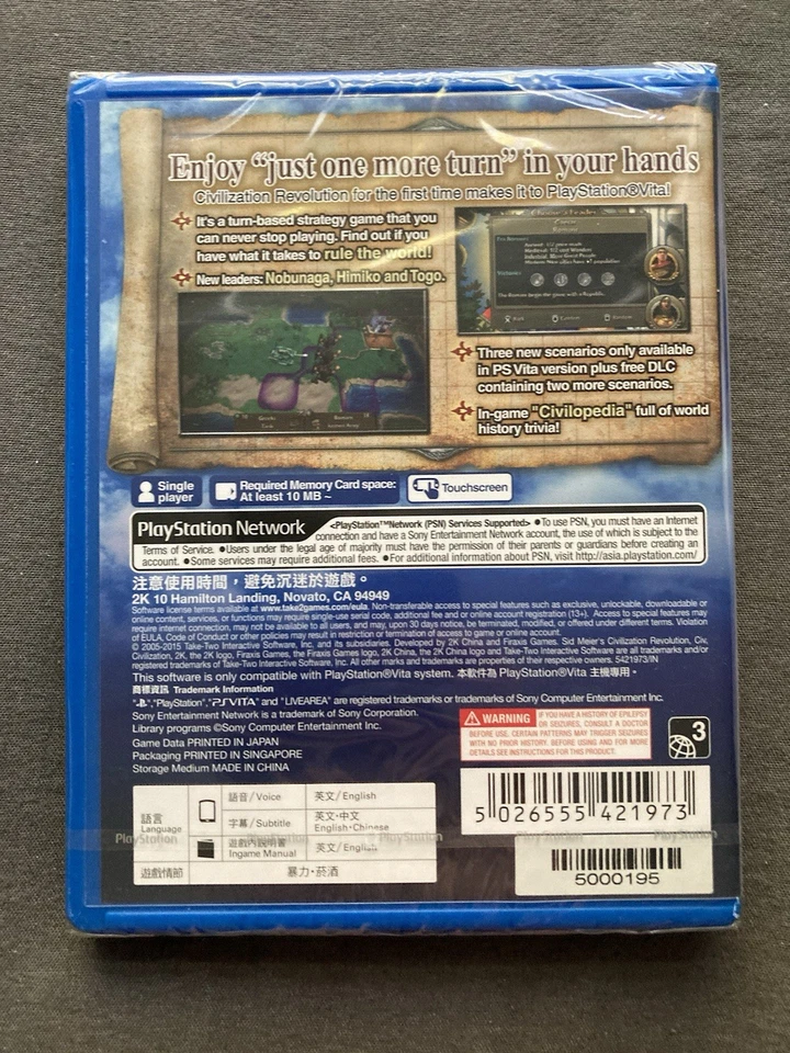 Civilization Revolution 2 Plus ASIAN ENGLISH Playstation PS Vita NEW - US Seller - Image 2 of 4