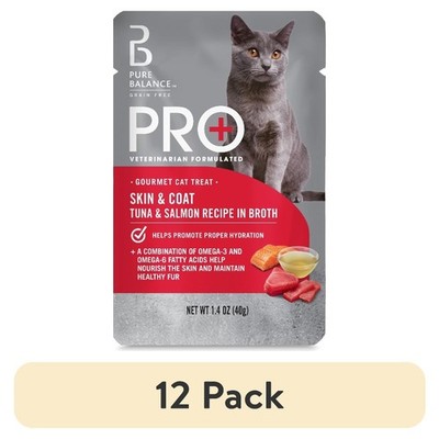 Pro+ Skin and Coat Tuna and Salmon Recipe in Broth Wet Cat Food 12 Pack 1.4 oz