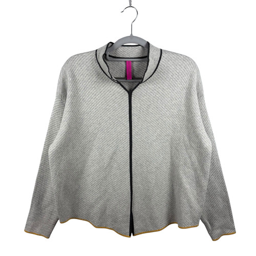 Zaket & Plover Neru Collar Sweater Cotton/Cashmere Blend Contemporary Knit Gray