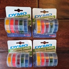 Lot of 4 DYMO embossing labels 99786 rainbow Pack 5 Colors